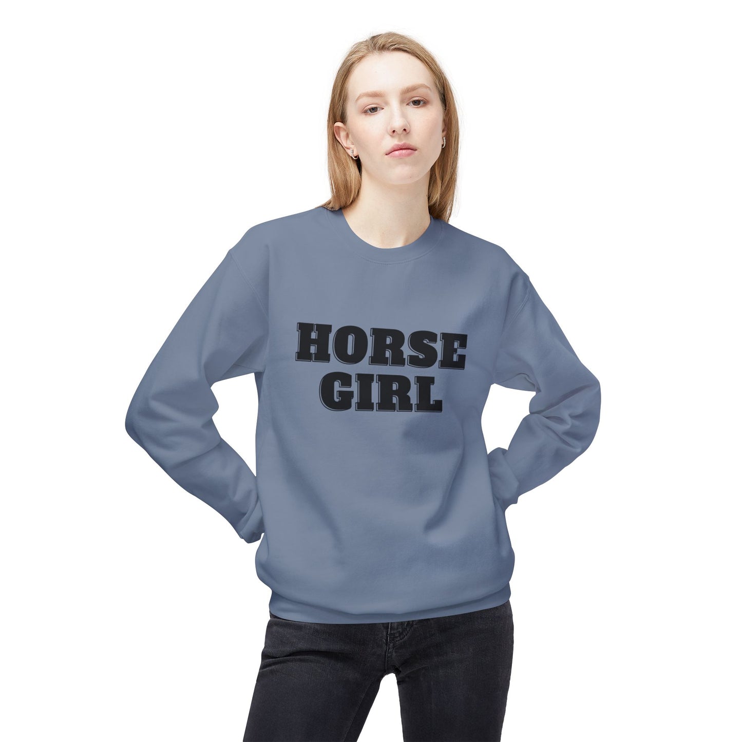 Horse Girl Midweight Softstyle Fleece Crewneck Sweatshirt