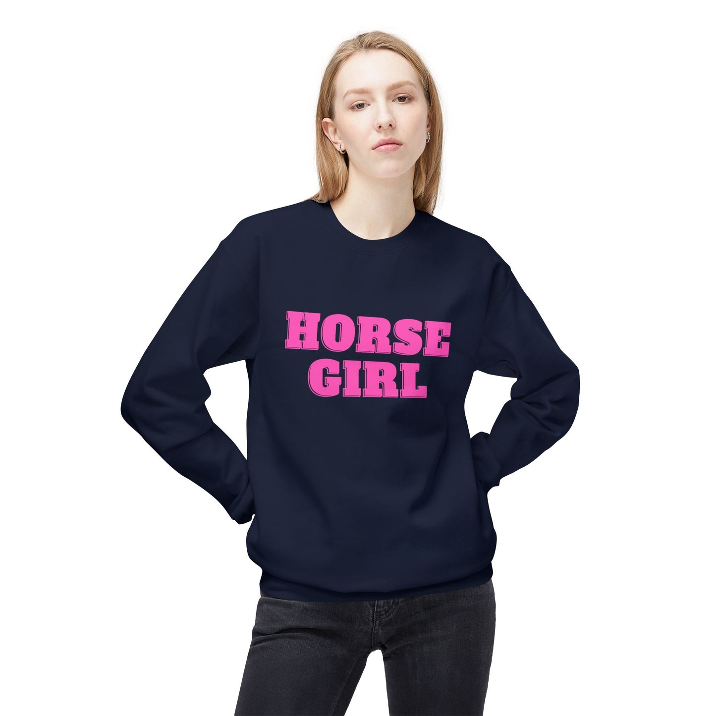 Horse Girl Midweight Softstyle Fleece Crewneck Sweatshirt