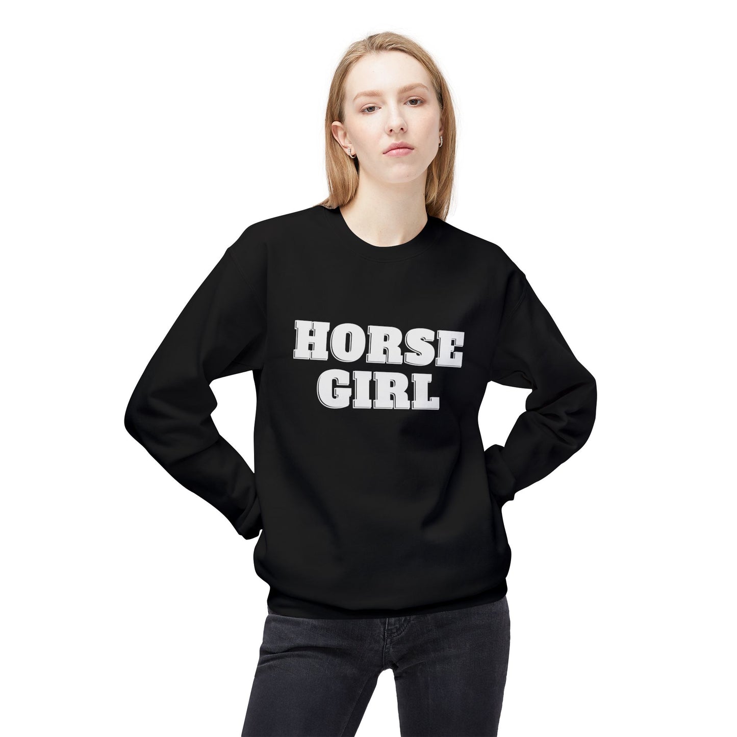 Horse Girl Midweight Softstyle Fleece Crewneck Sweatshirt