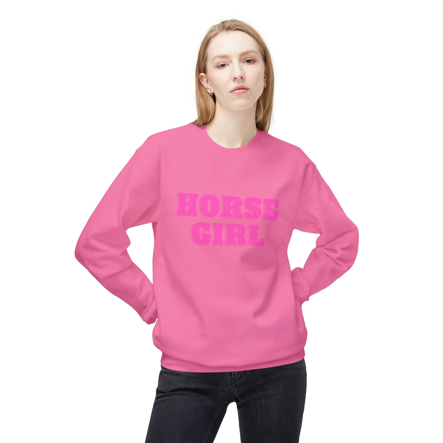 Horse Girl Midweight Softstyle Fleece Crewneck Sweatshirt