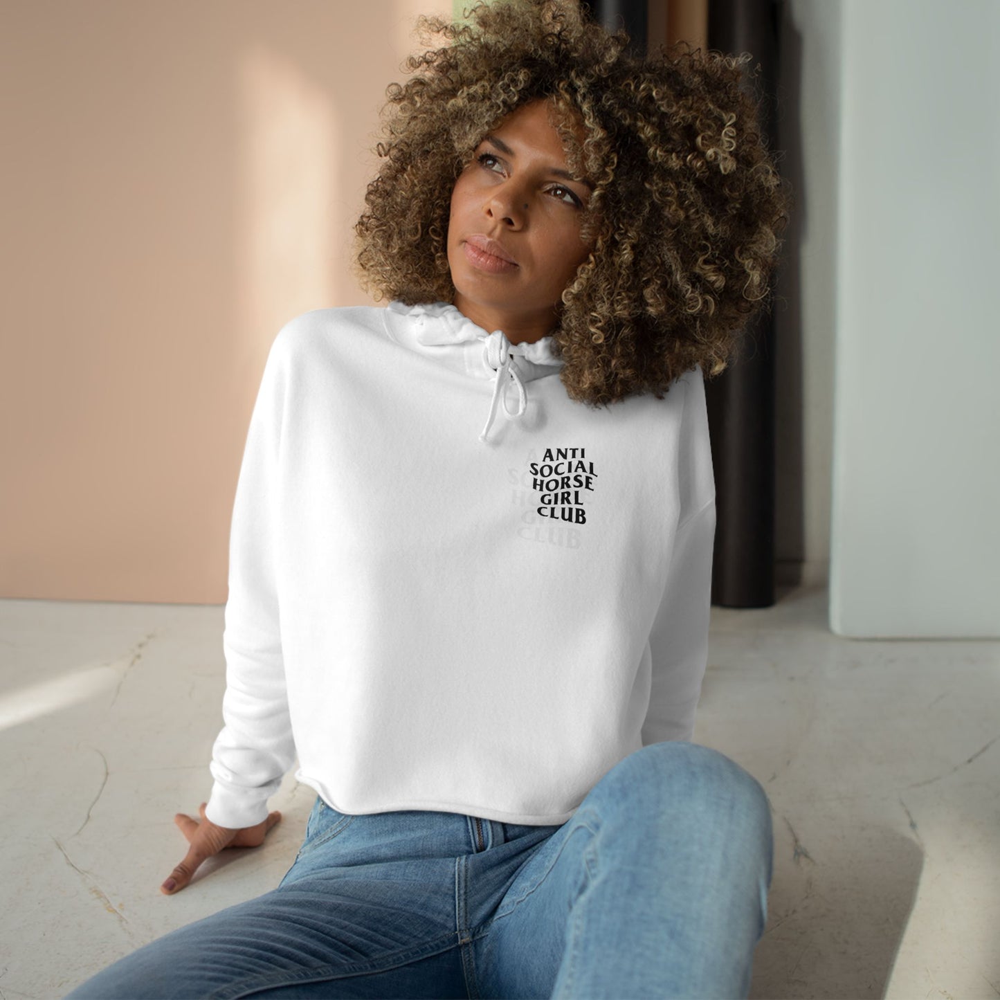 Anti-Social Horse Girl Club Crop Hoodie