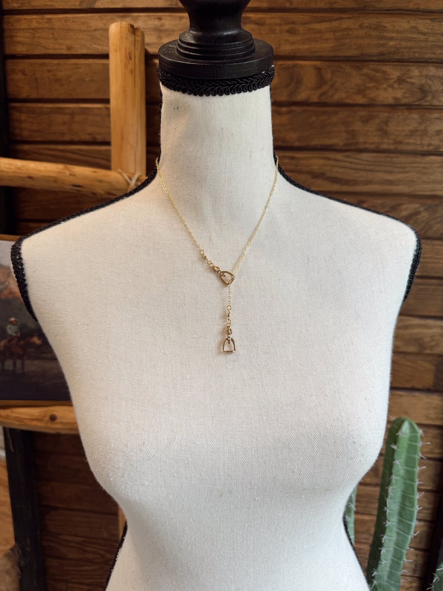 The Y Stirrup Necklace - Gold