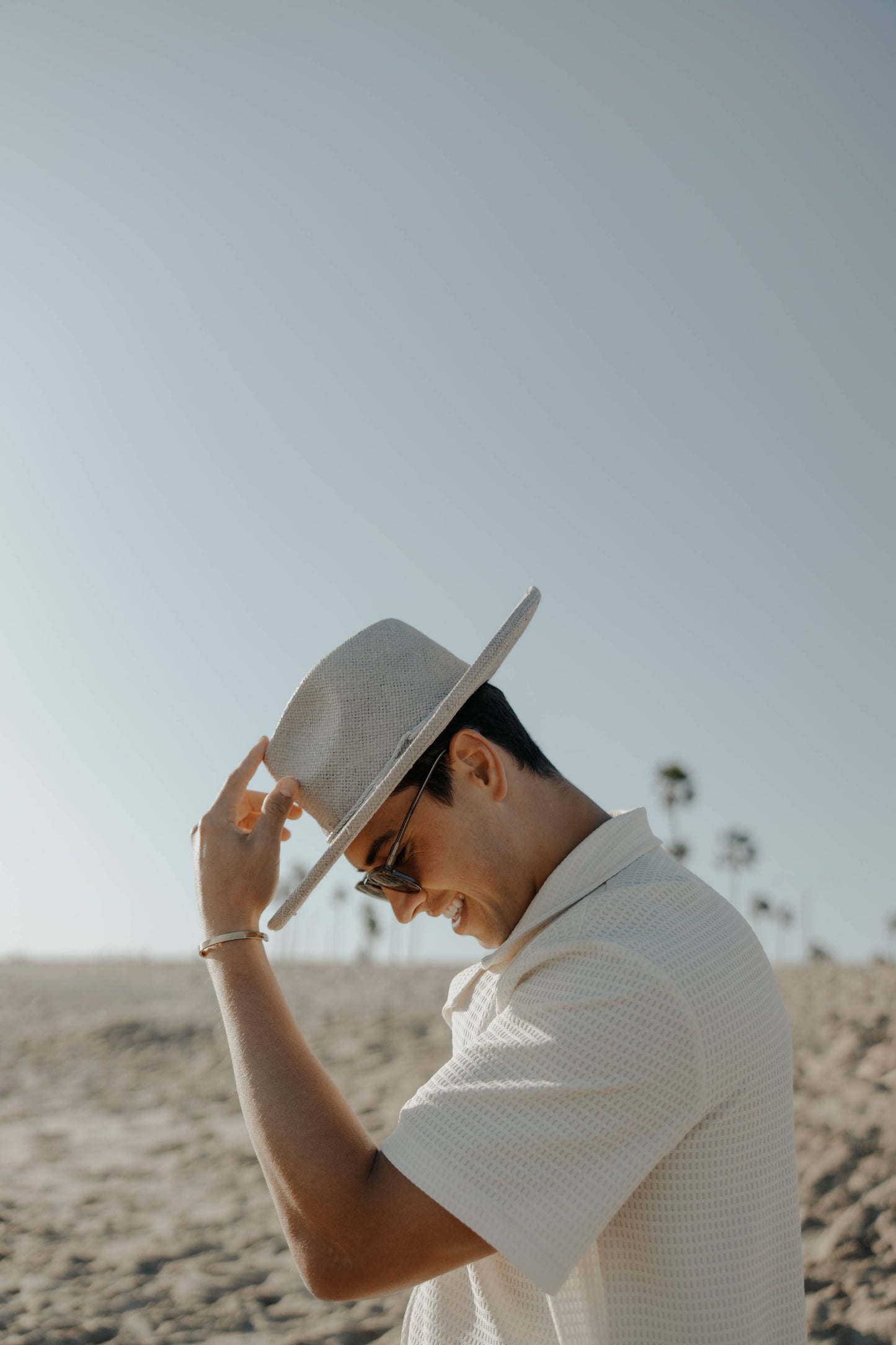 Straw Sun Hat Curled Brim - Style Horseshoe Bay