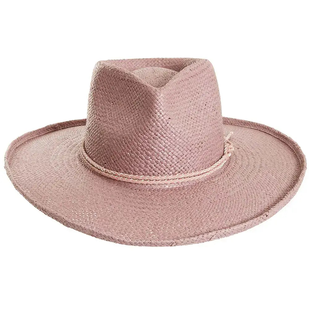 Straw Sun Hat Curled Brim - Style Horseshoe Bay
