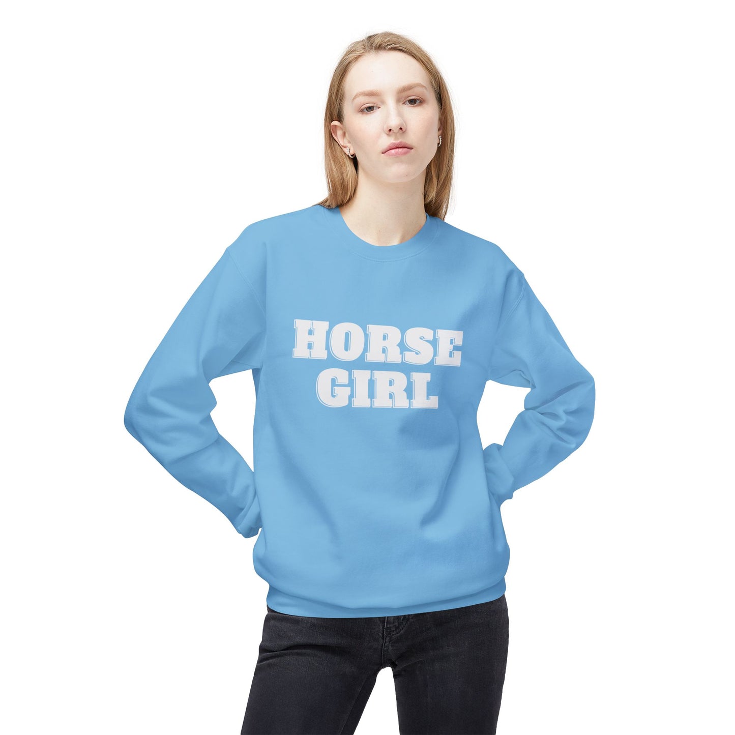 Horse Girl Midweight Softstyle Fleece Crewneck Sweatshirt