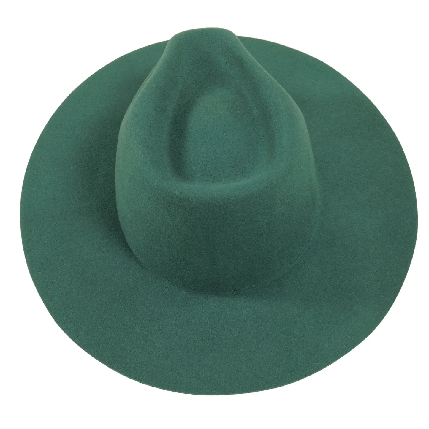 100% Wool Felt Flat Brim Fedora Hat - Style Rancher