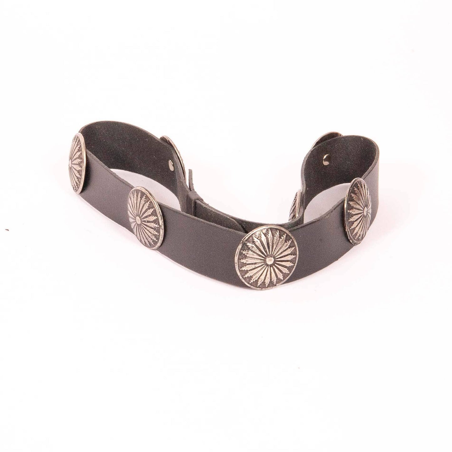 Genuine Leather Concho Hat Band - Style Aztec
