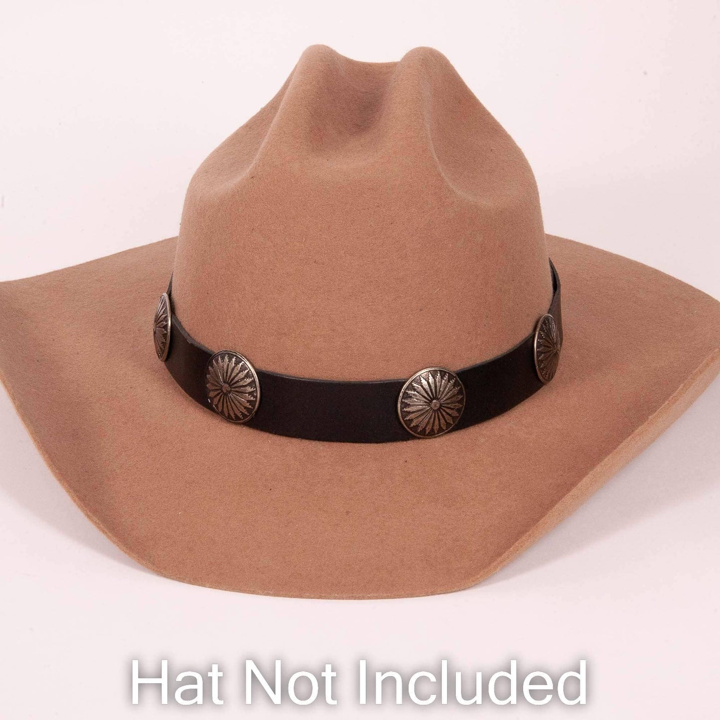 Genuine Leather Concho Hat Band - Style Aztec