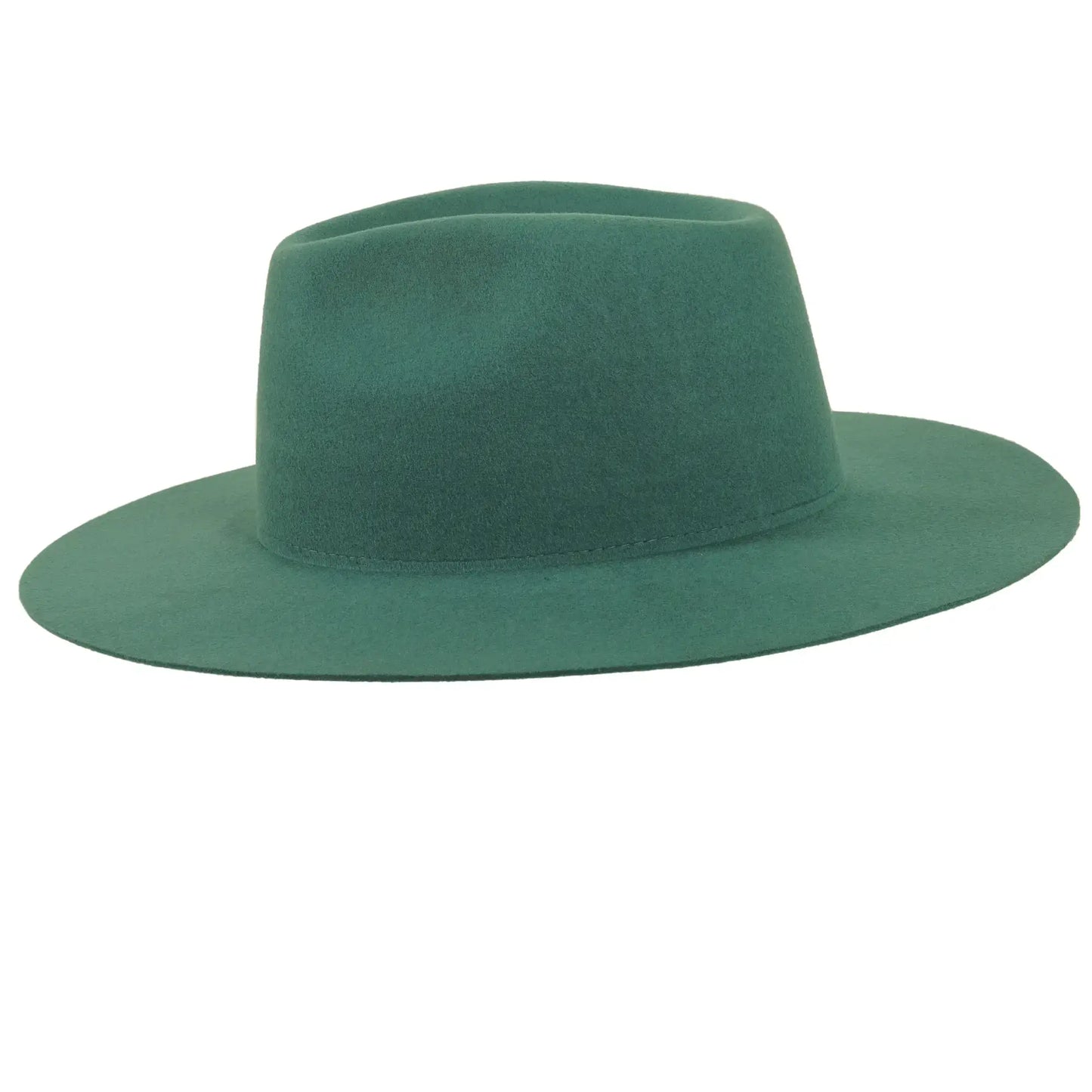 100% Wool Felt Flat Brim Fedora Hat - Style Rancher