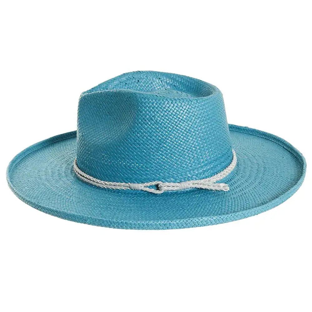 Straw Sun Hat Curled Brim - Style Horseshoe Bay