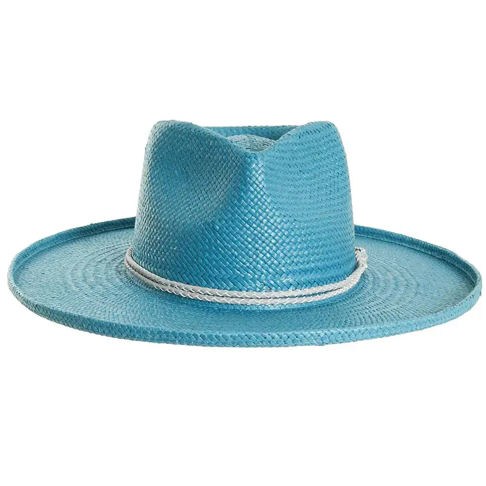 Straw Sun Hat Curled Brim - Style Horseshoe Bay