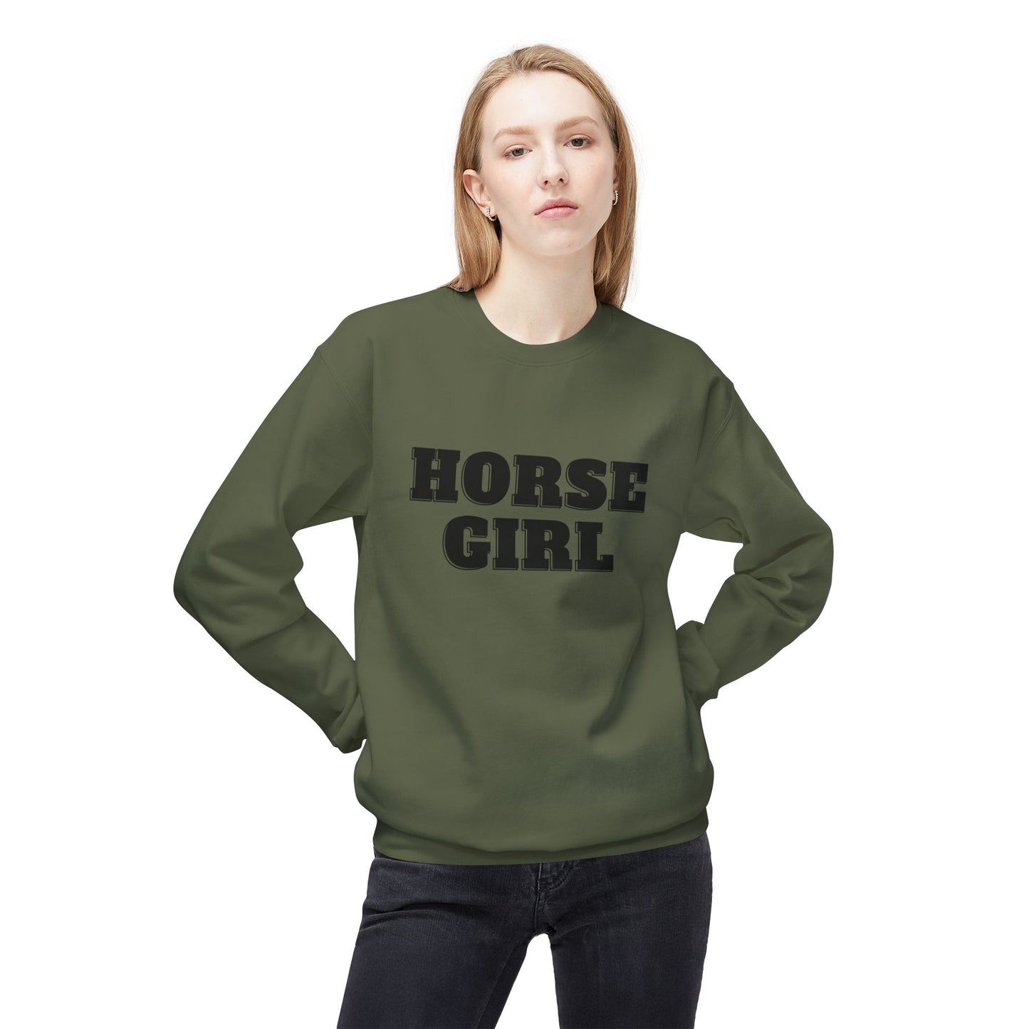Horse Girl Midweight Softstyle Fleece Crewneck Sweatshirt