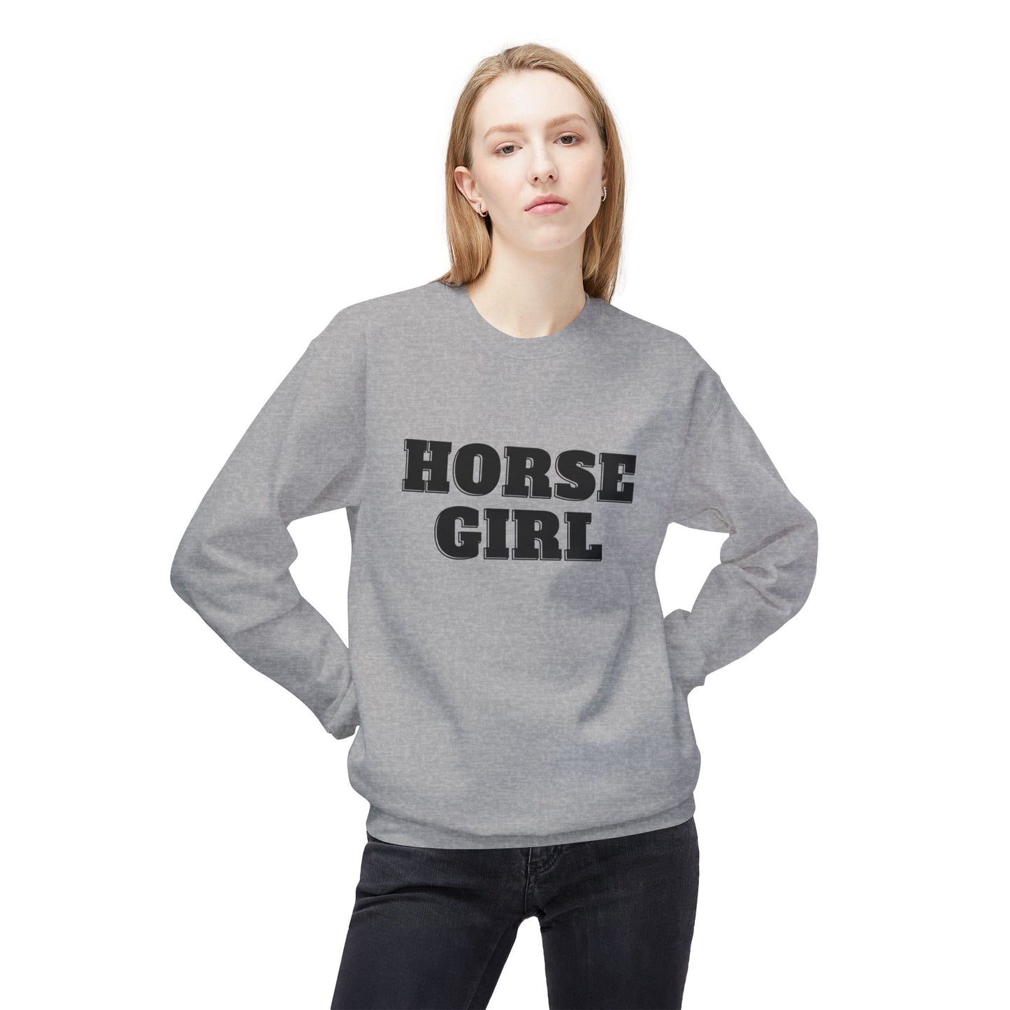 Horse Girl Midweight Softstyle Fleece Crewneck Sweatshirt