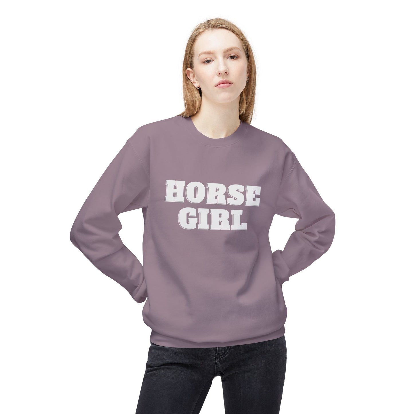 Horse Girl Midweight Softstyle Fleece Crewneck Sweatshirt
