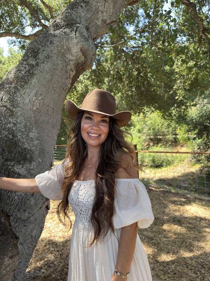 100% Wool Felt Western Curled Felt Hat - Style Rancher Curl