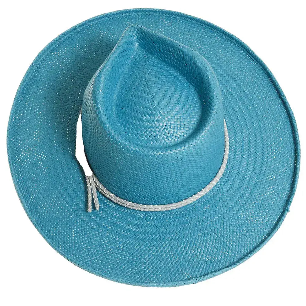 Straw Sun Hat Curled Brim - Style Horseshoe Bay