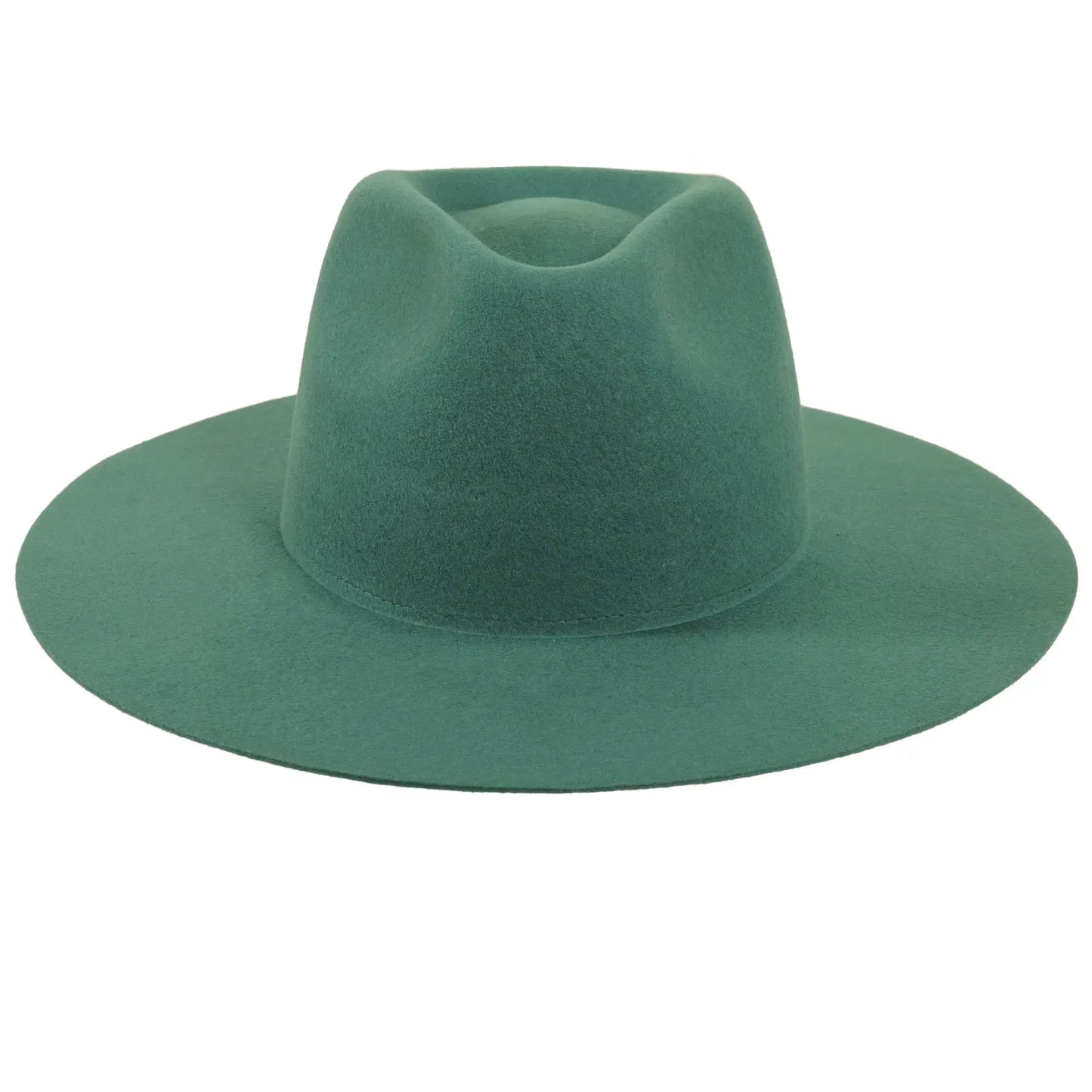 100% Wool Felt Flat Brim Fedora Hat - Style Rancher