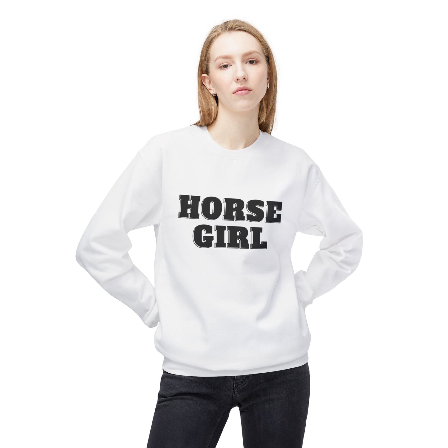 Horse Girl Midweight Softstyle Fleece Crewneck Sweatshirt