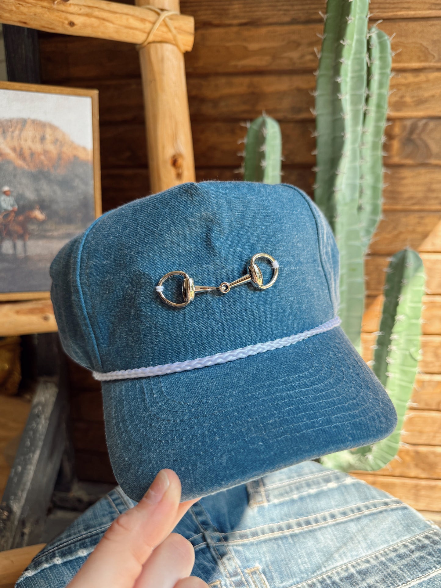The Horse Bit Trucker Cap - Denim