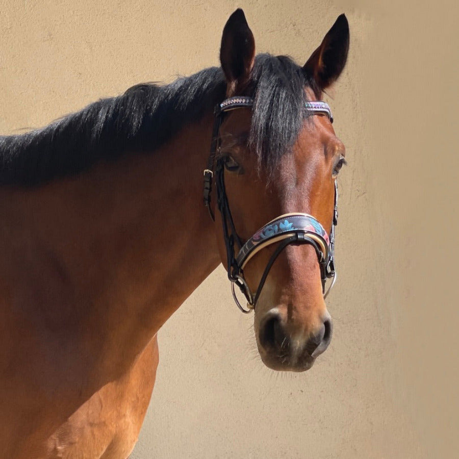Fleur Snaffle Bridle - Cream Padding
