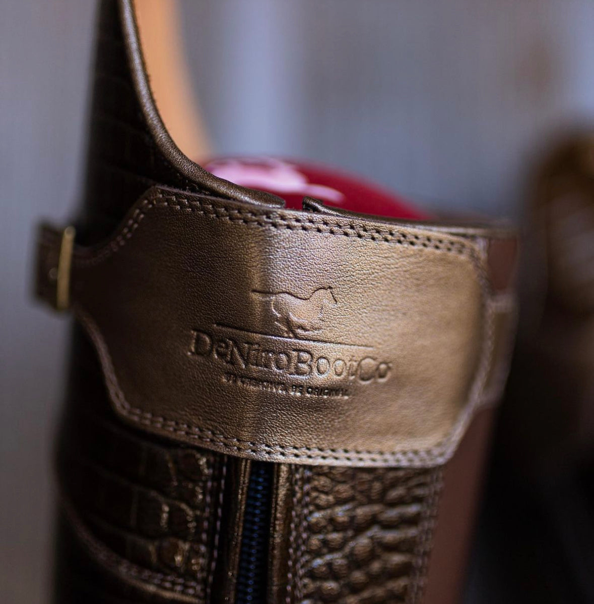 Brown Croc Polo Dressage Boot