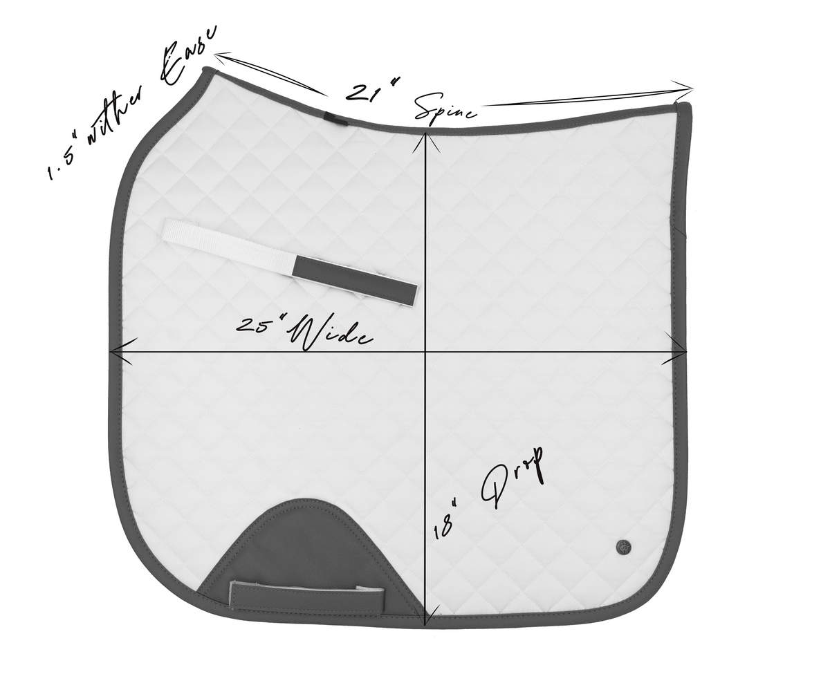 Dressage Pad, White & Cognac