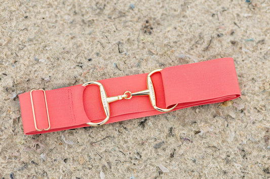 The Novella Snaffle Belt in Coral.