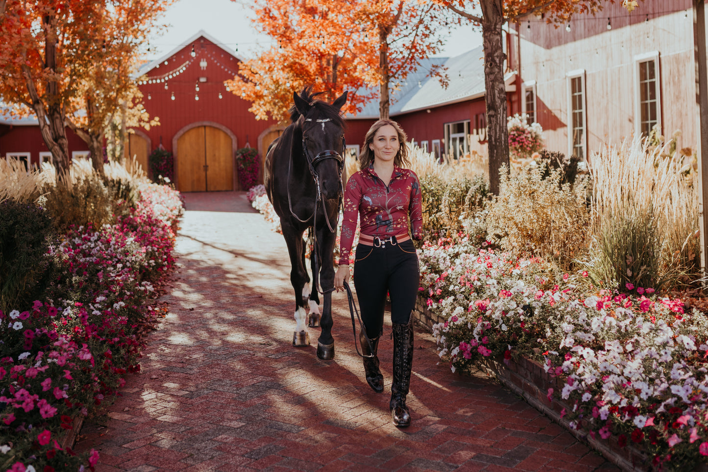 Kl Select Gabrielle Breeches in Black with Cognac Piping