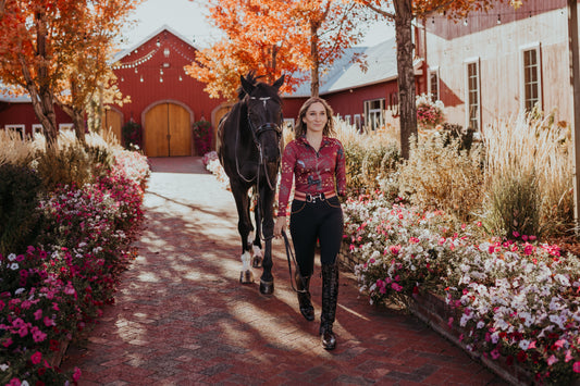 Kl Select Gabrielle Breeches in Black with Cognac Piping