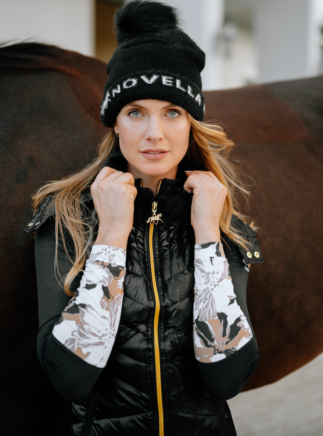 The Novella Pom Jacquard Hat.