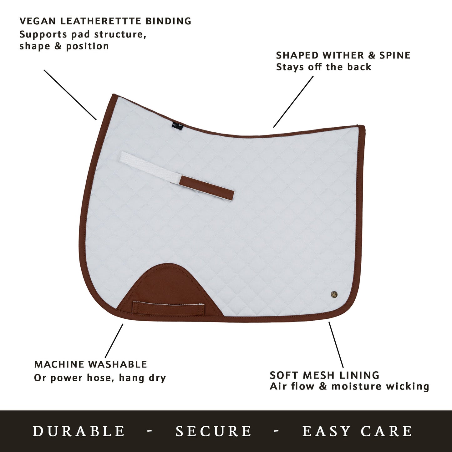 Dressage Pad, Pearl & Cognac