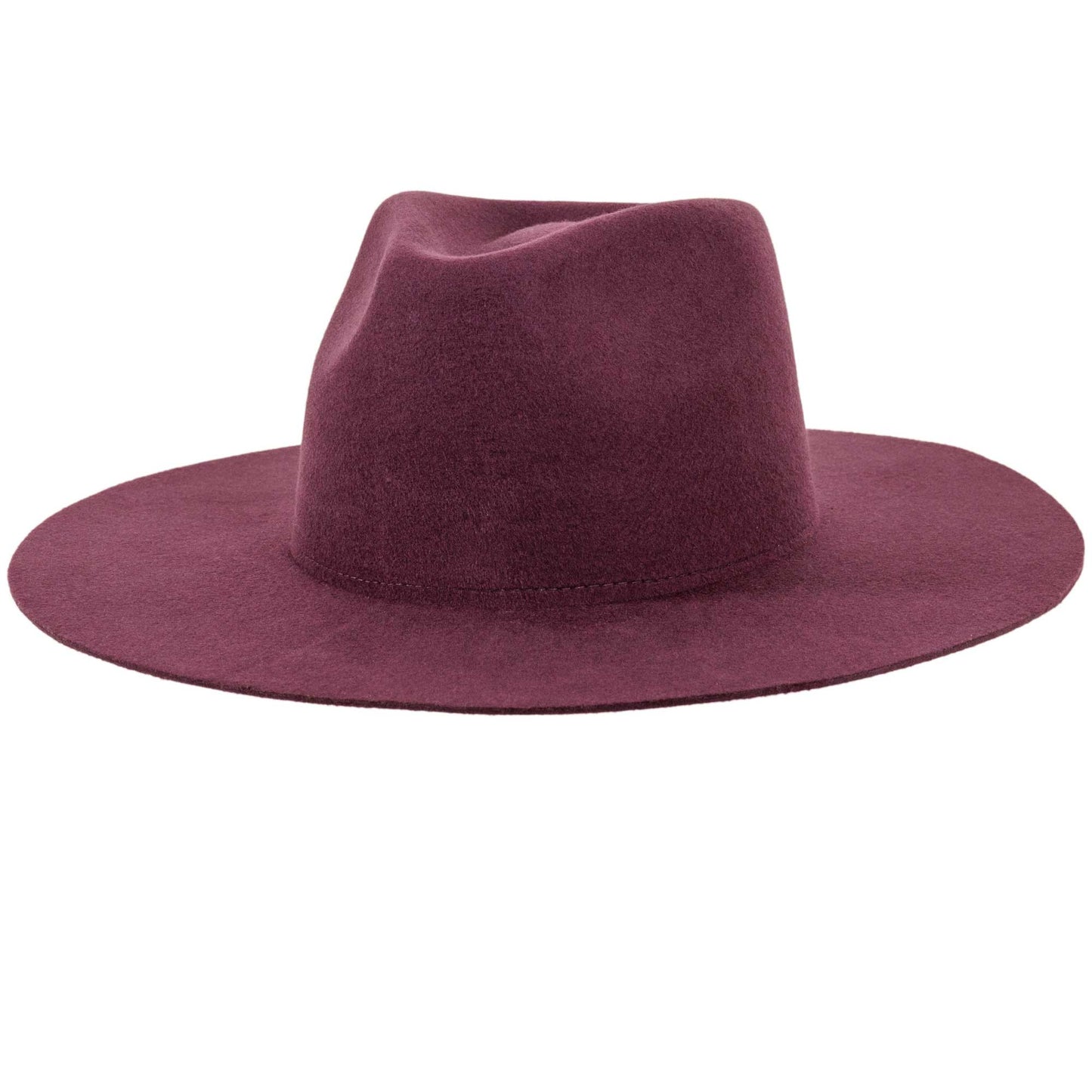 100% Wool Felt Flat Brim Fedora Hat - Style Rancher
