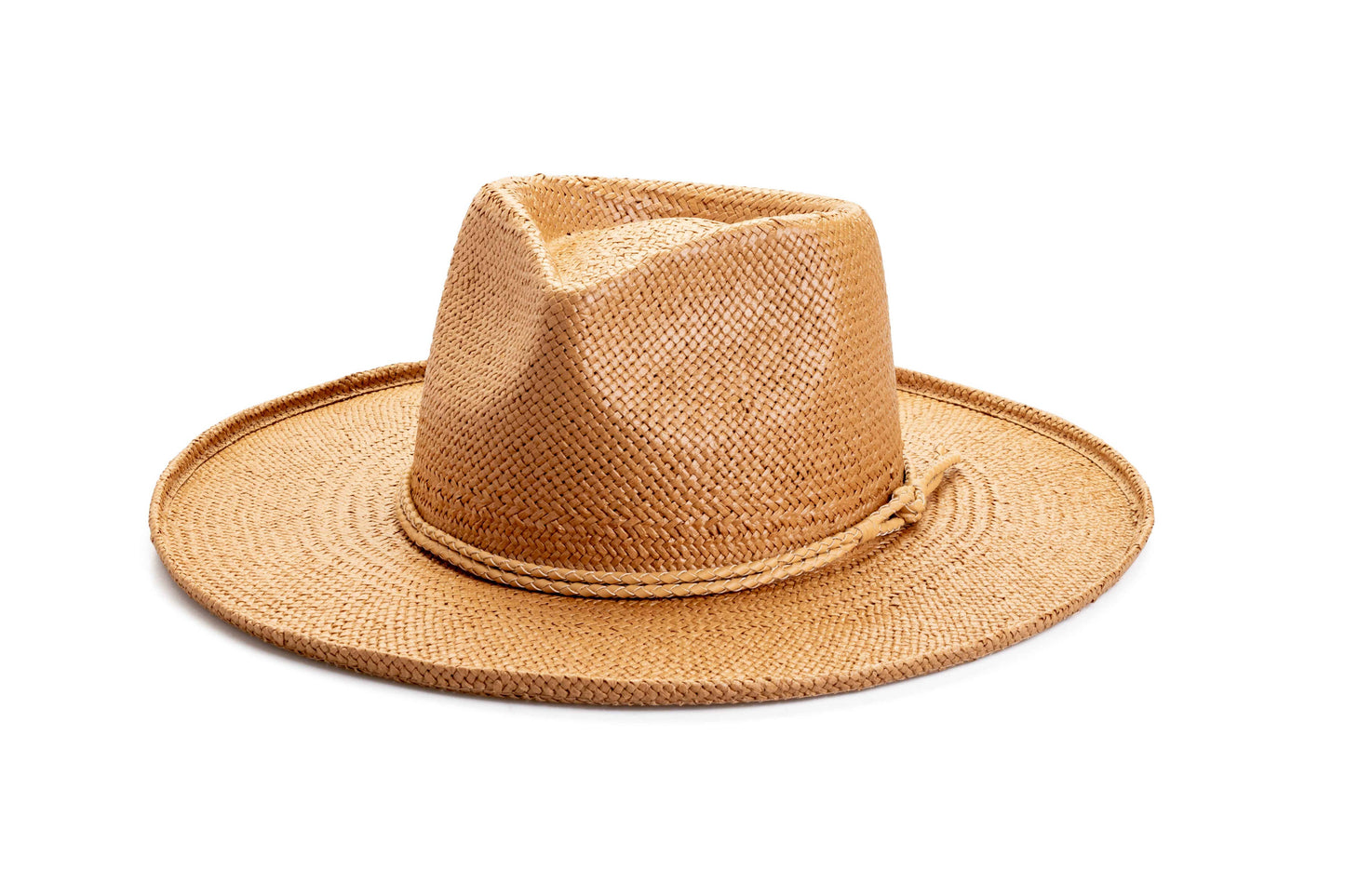 Straw Sun Hat Curled Brim - Style Horseshoe Bay