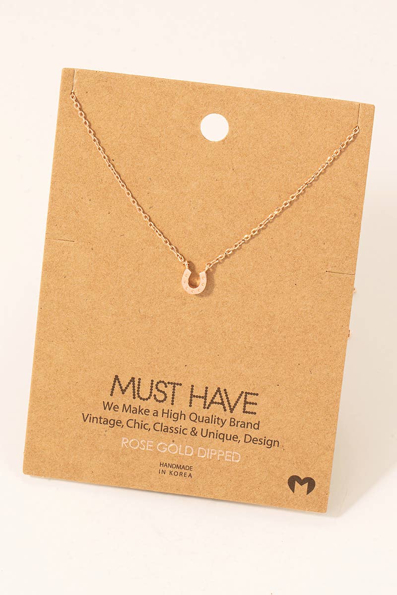 Dainty Mini Horseshoe Pendant Necklace