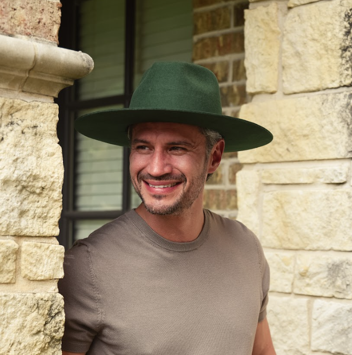 100% Wool Felt Flat Brim Fedora Hat - Style Rancher