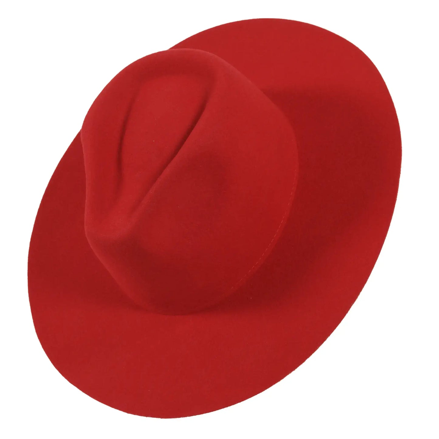 100% Wool Felt Flat Brim Fedora Hat - Style Rancher