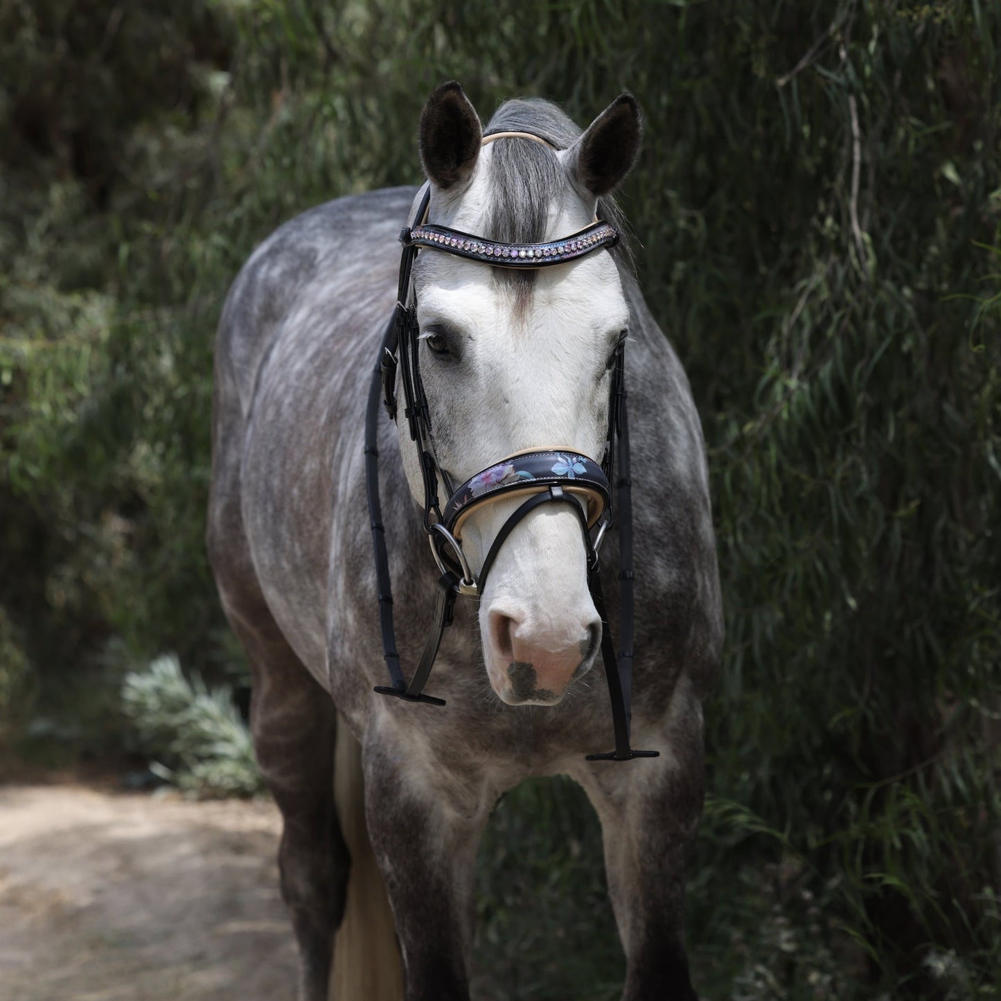 Fleur Snaffle Bridle - Cream Padding