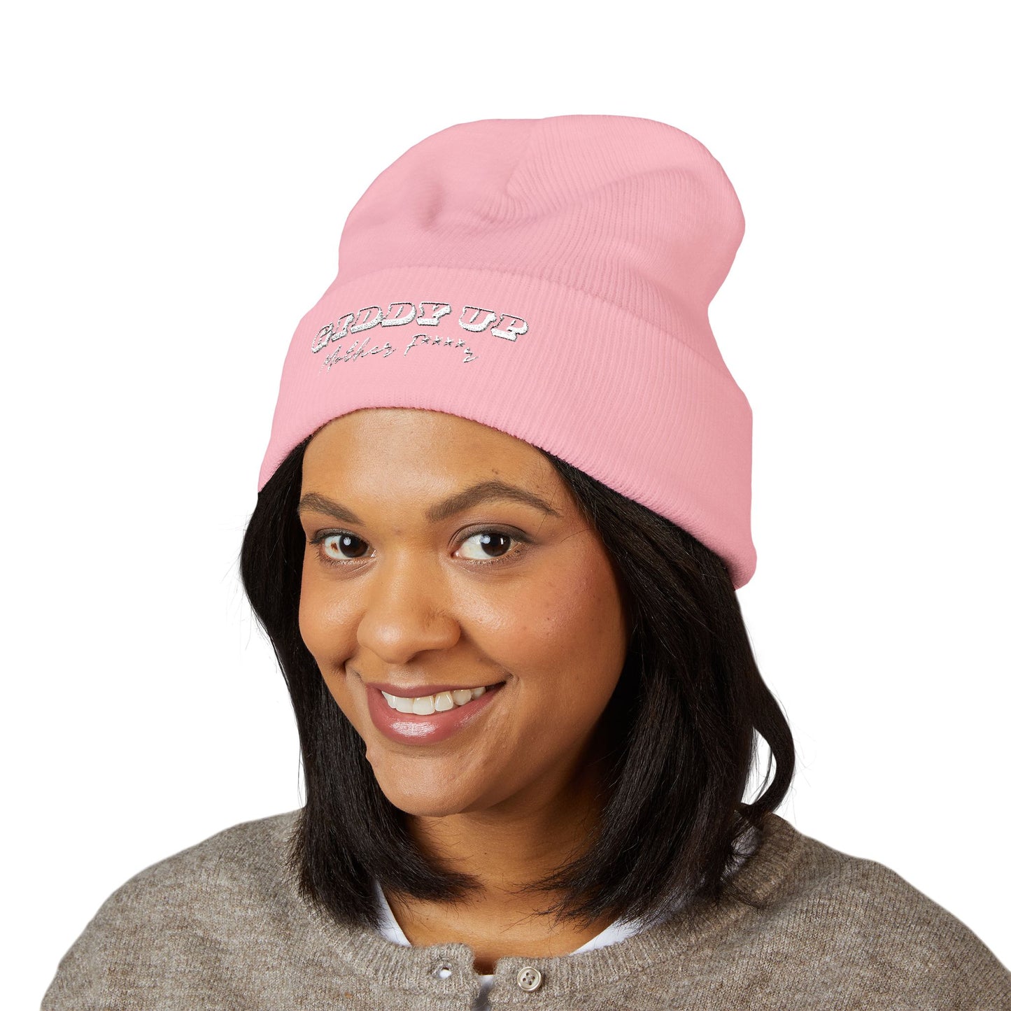 Giddy Up Embroidered Cuffed Beanie for Cozy Style