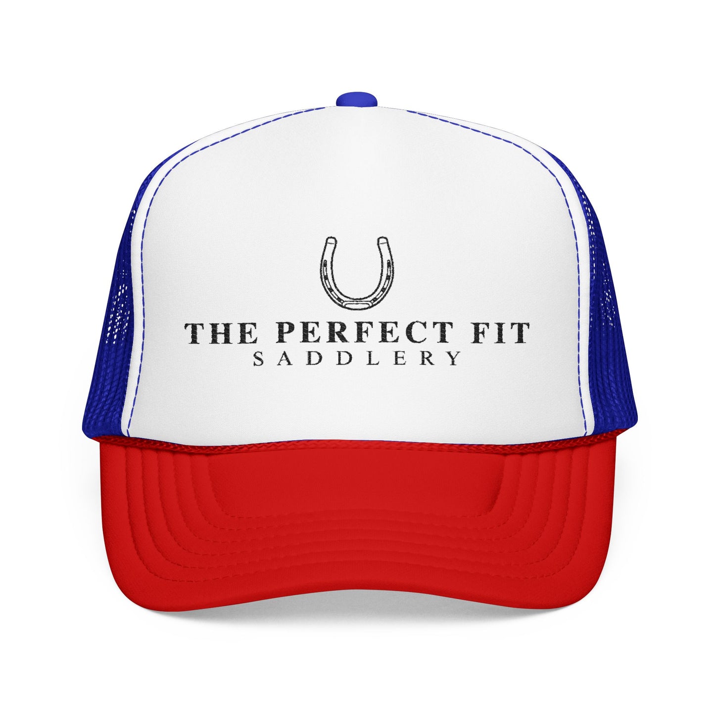 Trucker Hat — "The Perfect Fit Saddlery" Horseshoe Logo