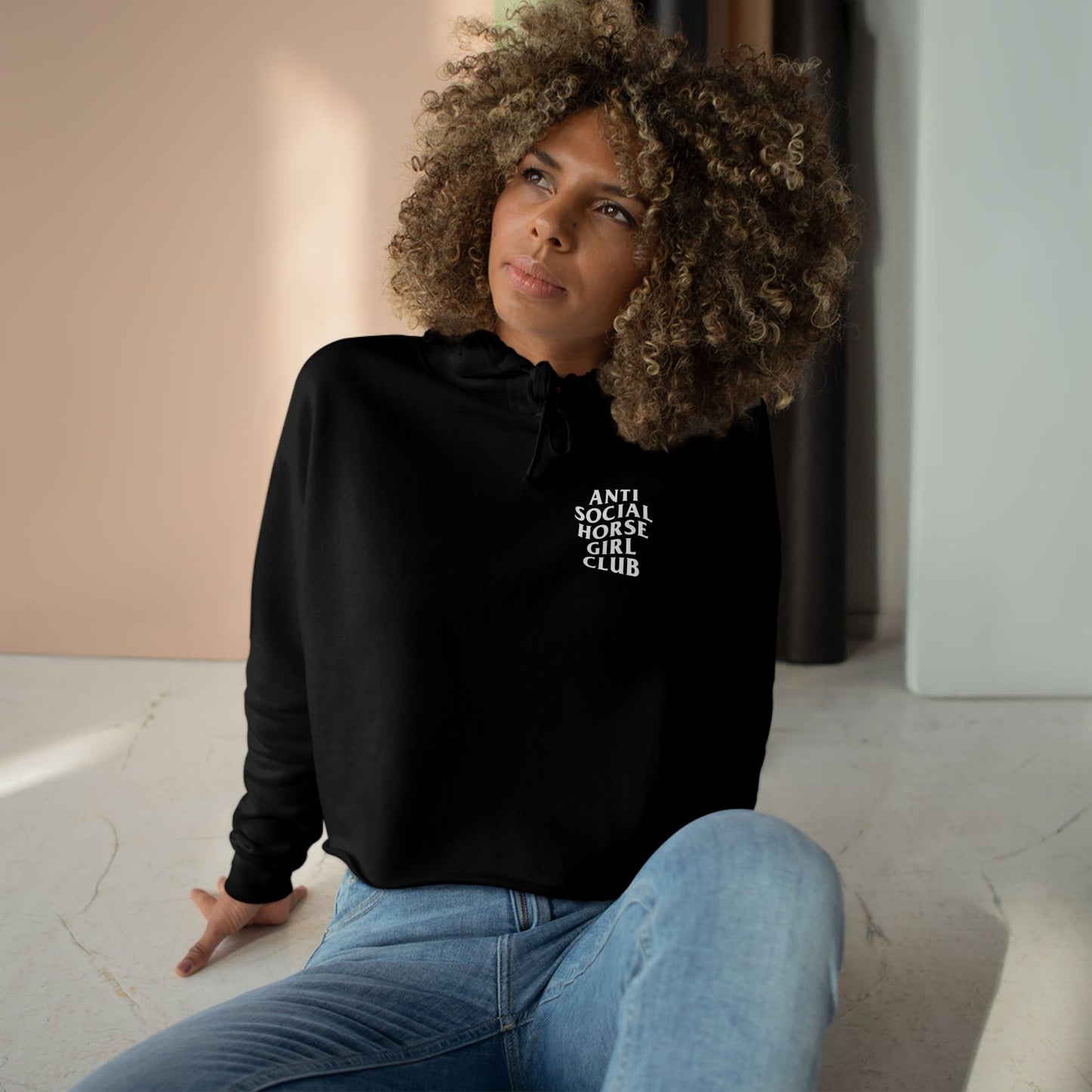 Anti-Social Horse Girl Club Crop Hoodie