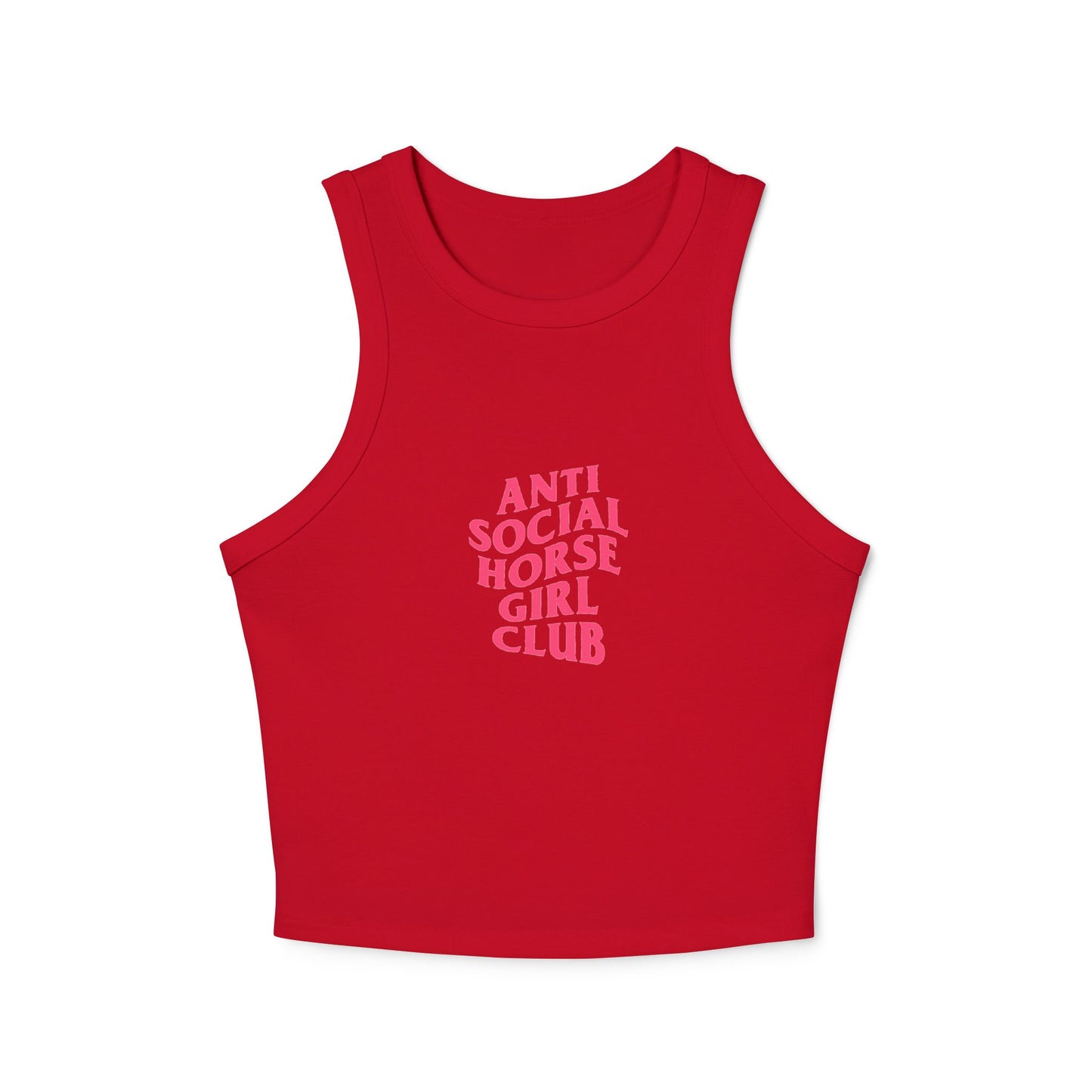 Anti Social Horse Girl Club Racer Tank — Women's Crop Tank Top