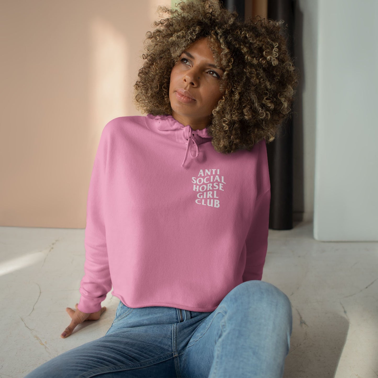 Anti-Social Horse Girl Club Crop Hoodie