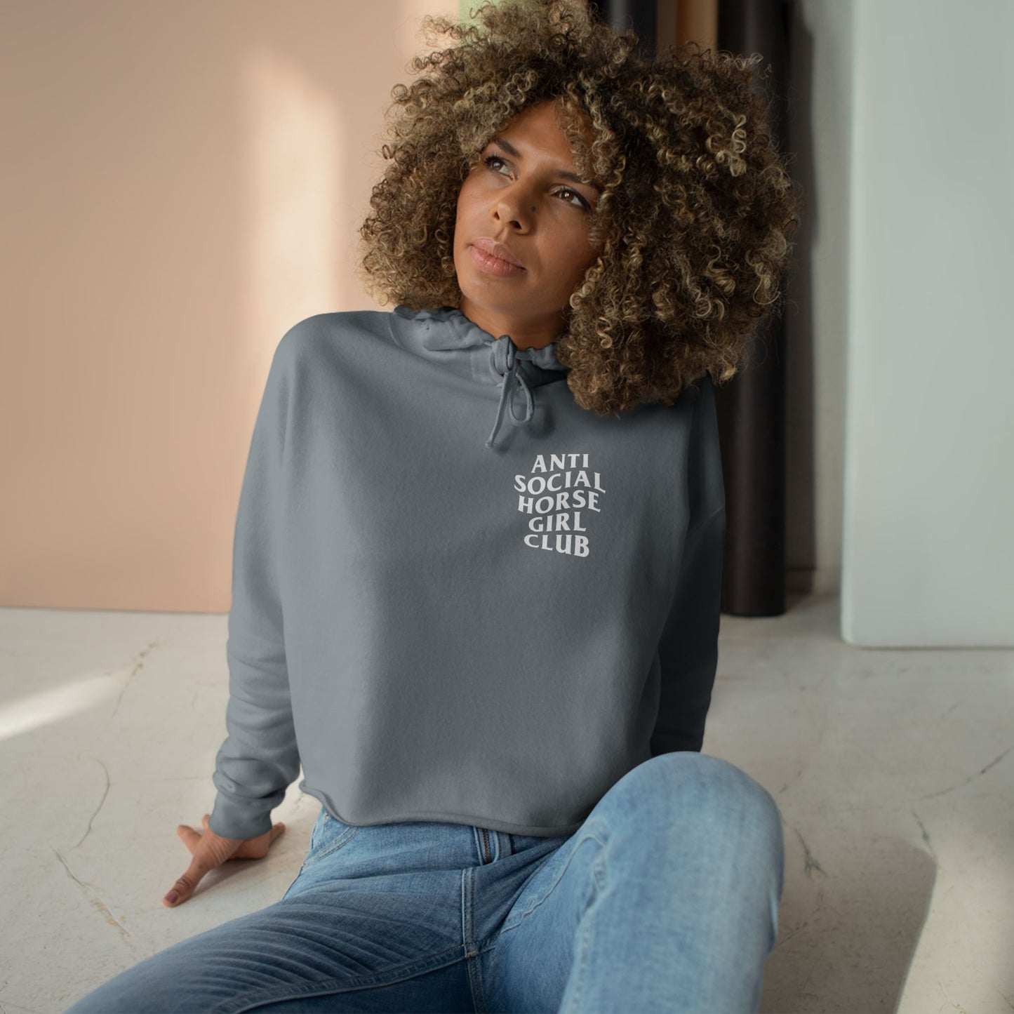 Anti-Social Horse Girl Club Crop Hoodie