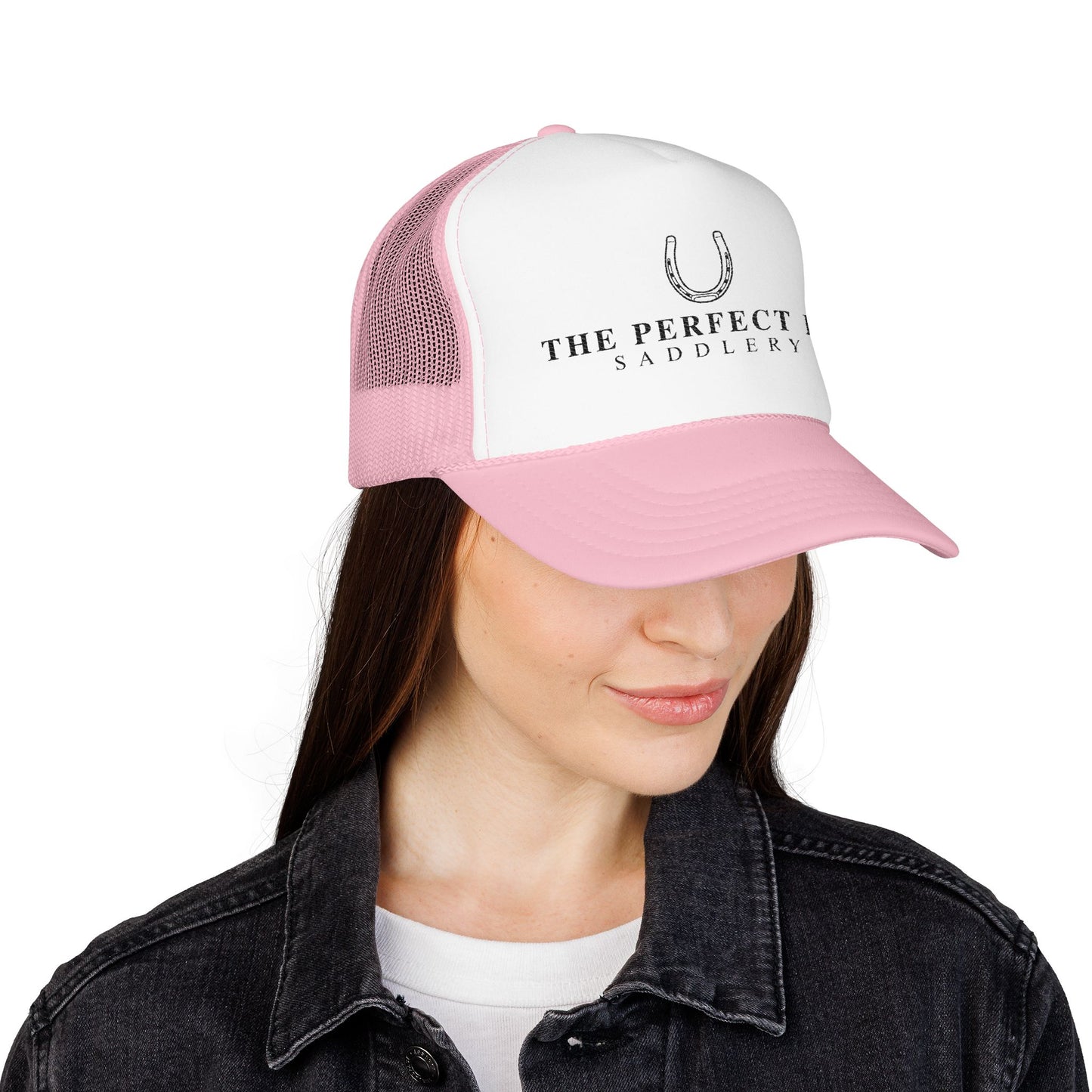 Trucker Hat — "The Perfect Fit Saddlery" Horseshoe Logo