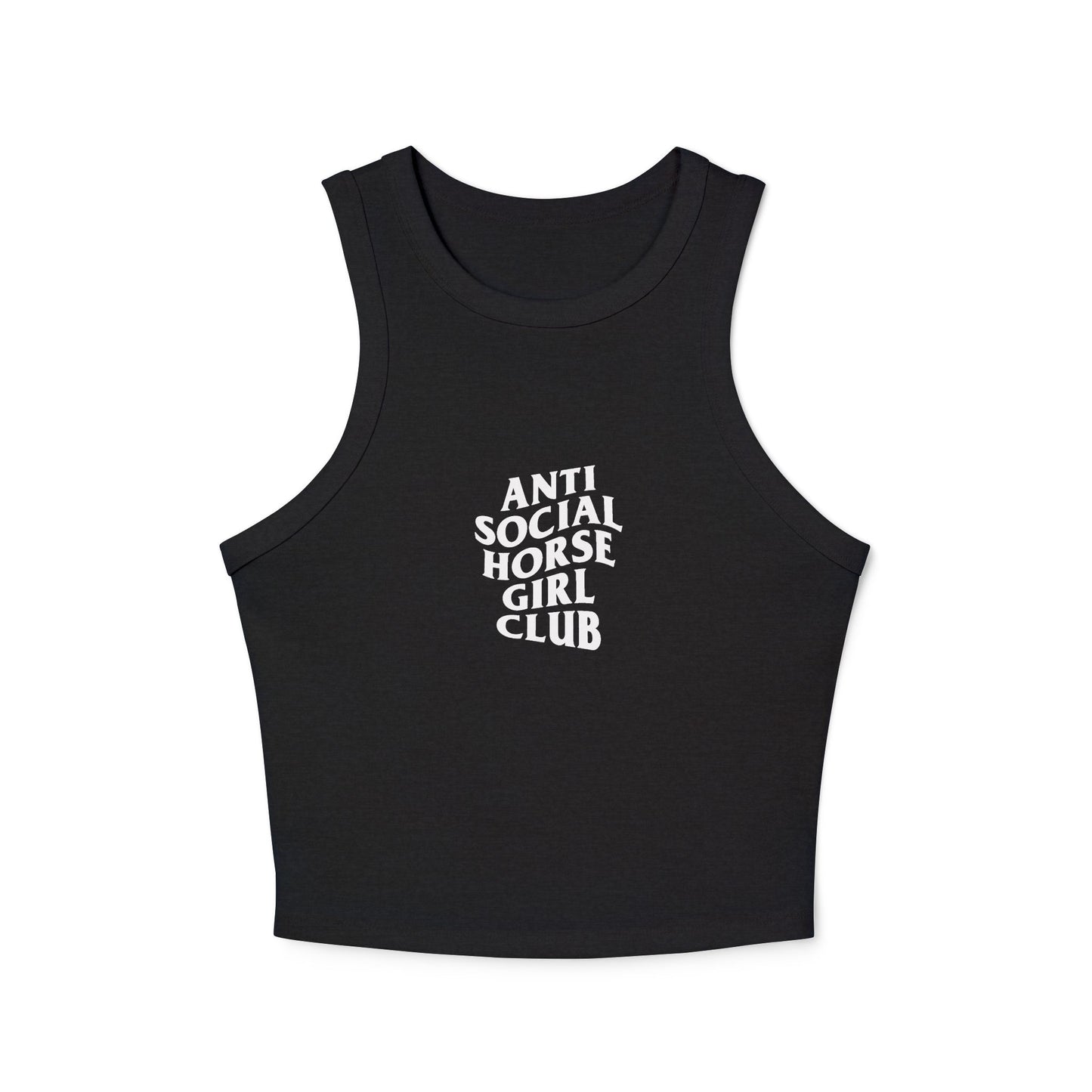 Anti Social Horse Girl Club Racer Tank — Women's Crop Tank Top