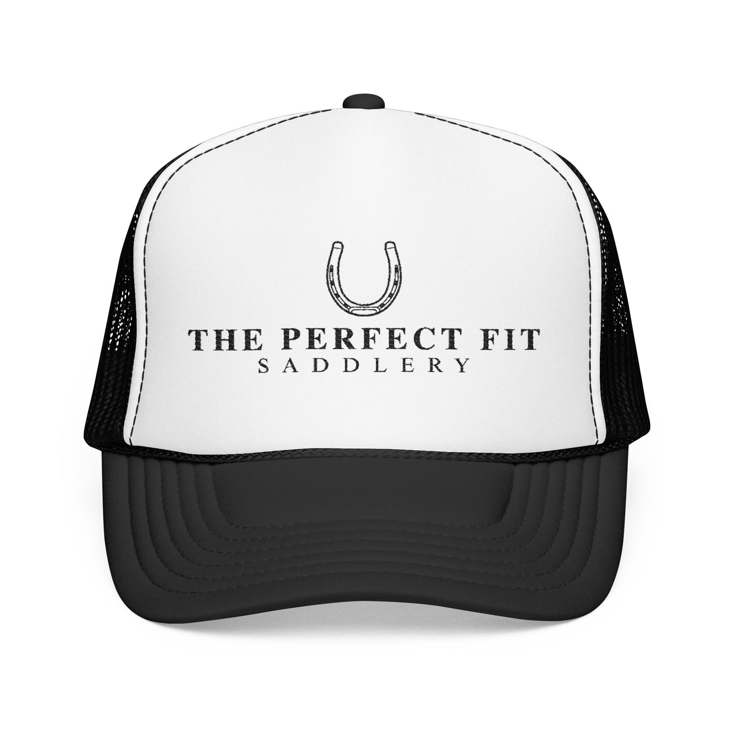 Trucker Hat — "The Perfect Fit Saddlery" Horseshoe Logo