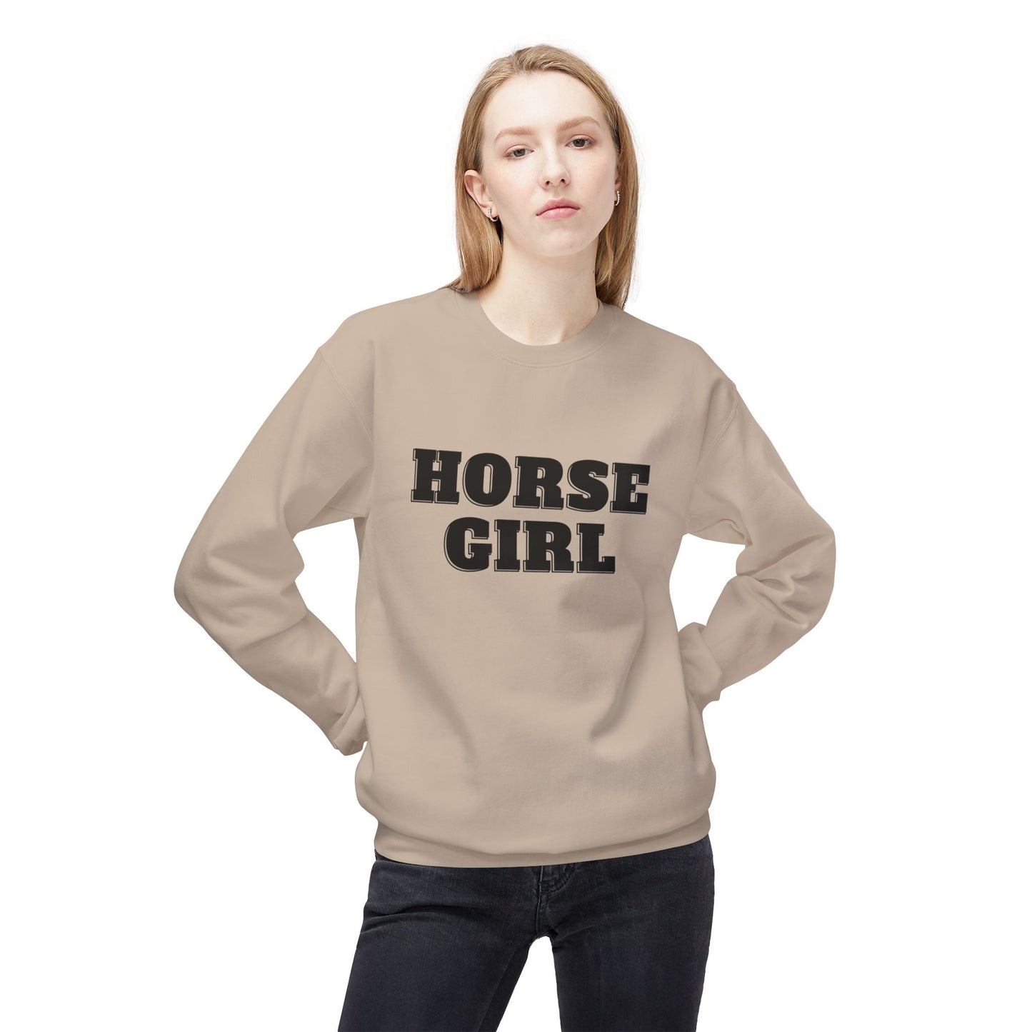 Horse Girl Midweight Softstyle Fleece Crewneck Sweatshirt