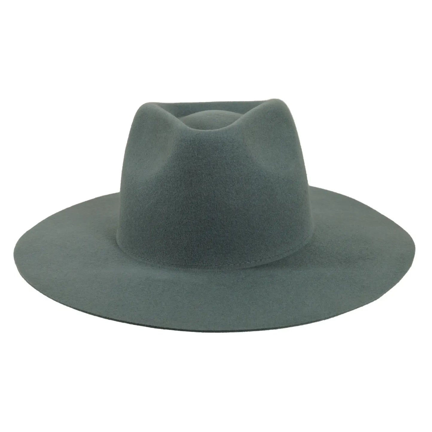 100% Wool Felt Flat Brim Fedora Hat - Style Rancher