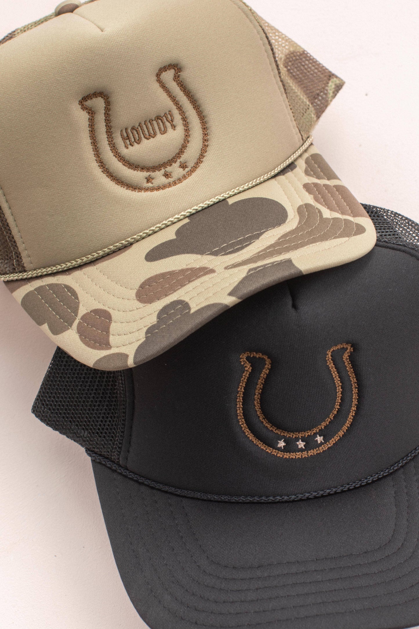 Embroidery Horseshoe Western Trucker Hat Cap