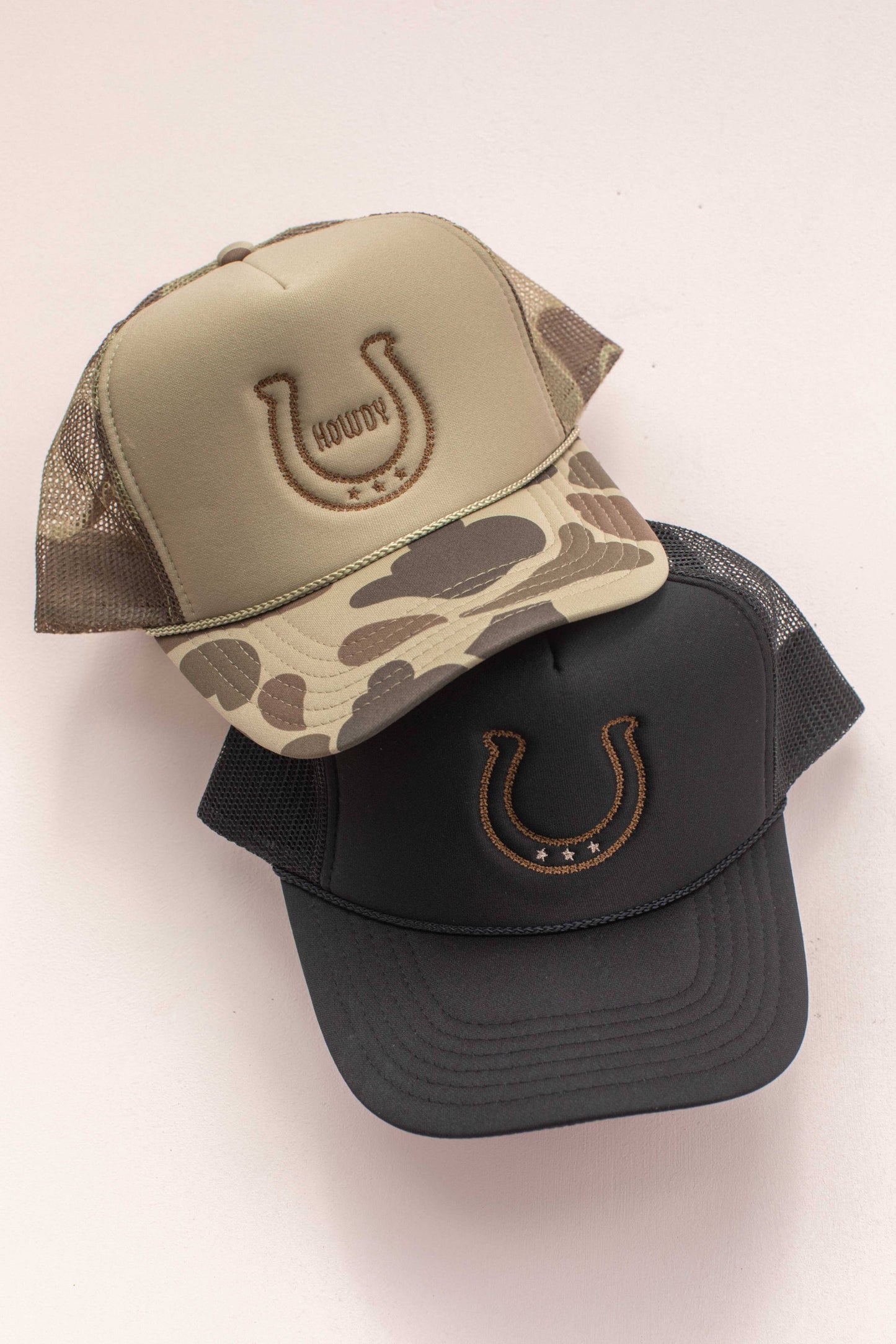 Embroidery Horseshoe Western Trucker Hat Cap